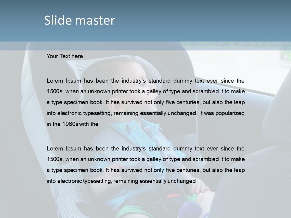 Boy Safety Seat PowerPoint Template