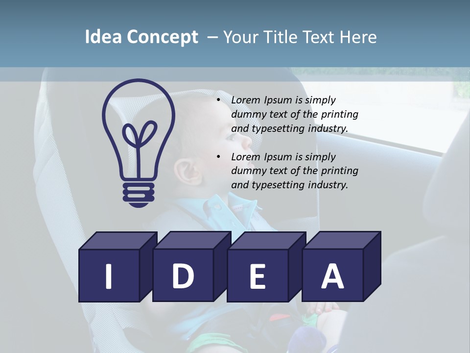 Boy Safety Seat PowerPoint Template