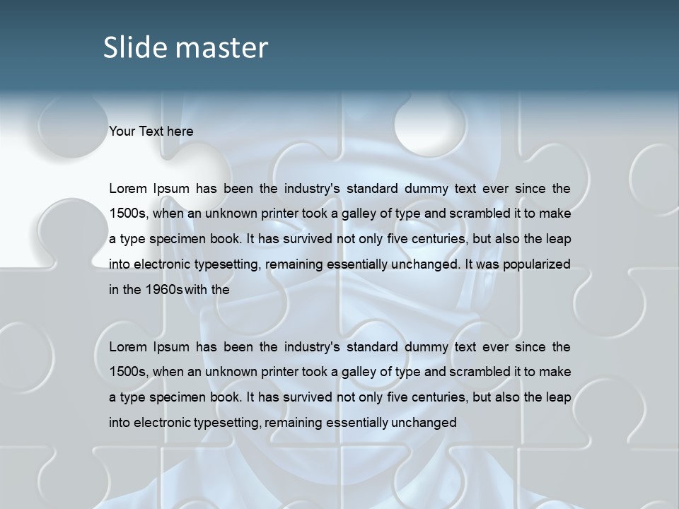 A Blue Man With A Medical Mask On Is Surrounded By Puzzle Pieces PowerPoint Template