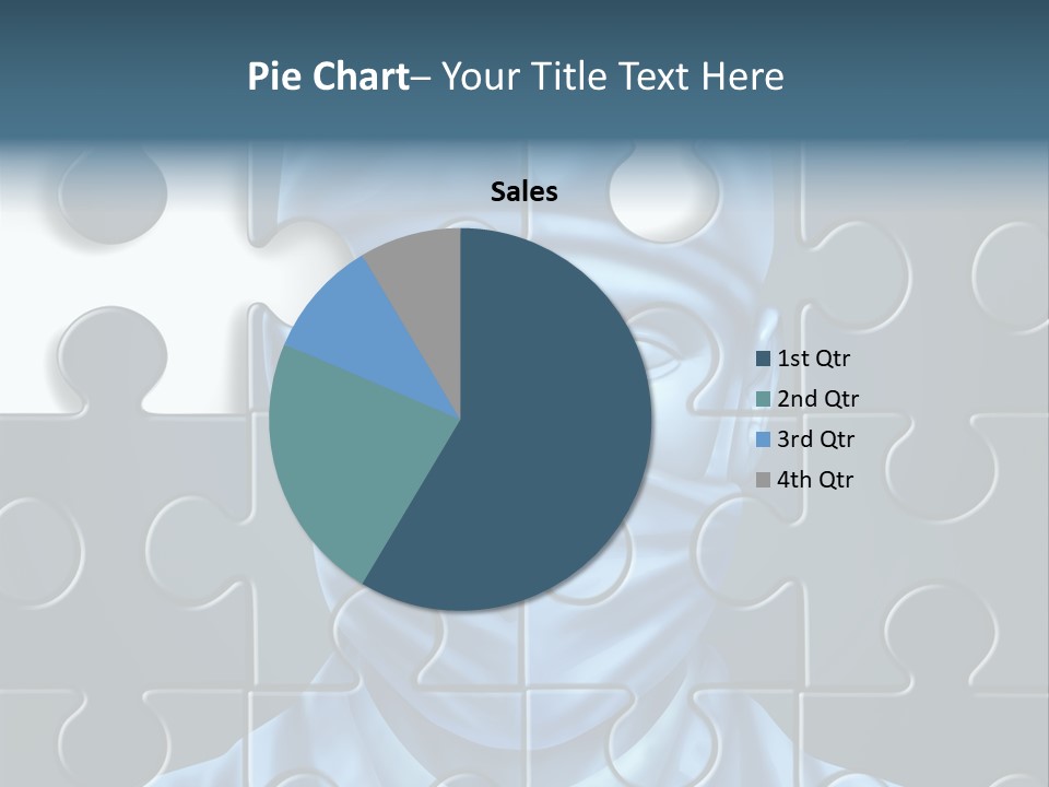 A Blue Man With A Medical Mask On Is Surrounded By Puzzle Pieces PowerPoint Template