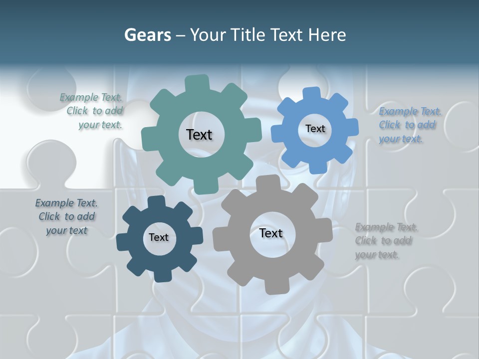 A Blue Man With A Medical Mask On Is Surrounded By Puzzle Pieces PowerPoint Template