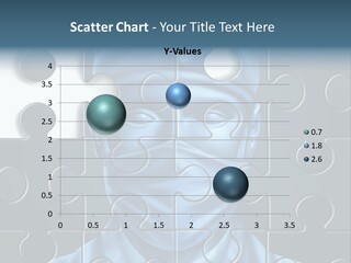 A Blue Man With A Medical Mask On Is Surrounded By Puzzle Pieces PowerPoint Template