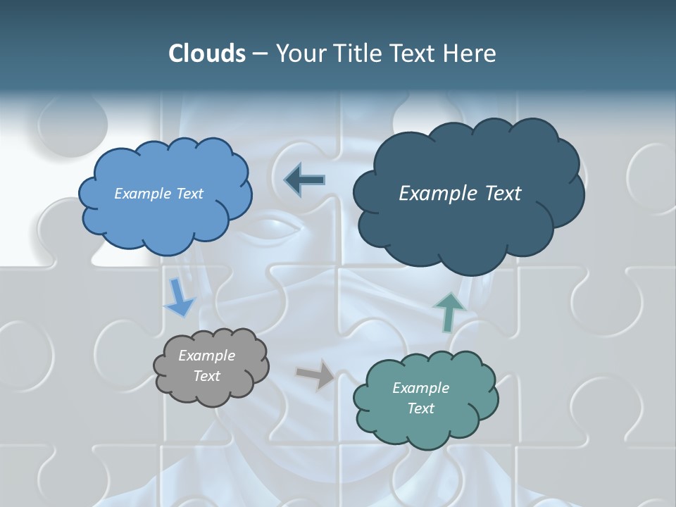A Blue Man With A Medical Mask On Is Surrounded By Puzzle Pieces PowerPoint Template