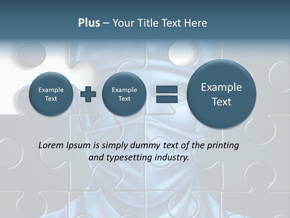A Blue Man With A Medical Mask On Is Surrounded By Puzzle Pieces PowerPoint Template