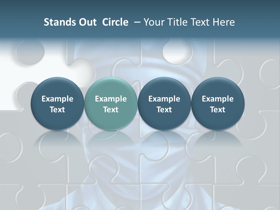 A Blue Man With A Medical Mask On Is Surrounded By Puzzle Pieces PowerPoint Template