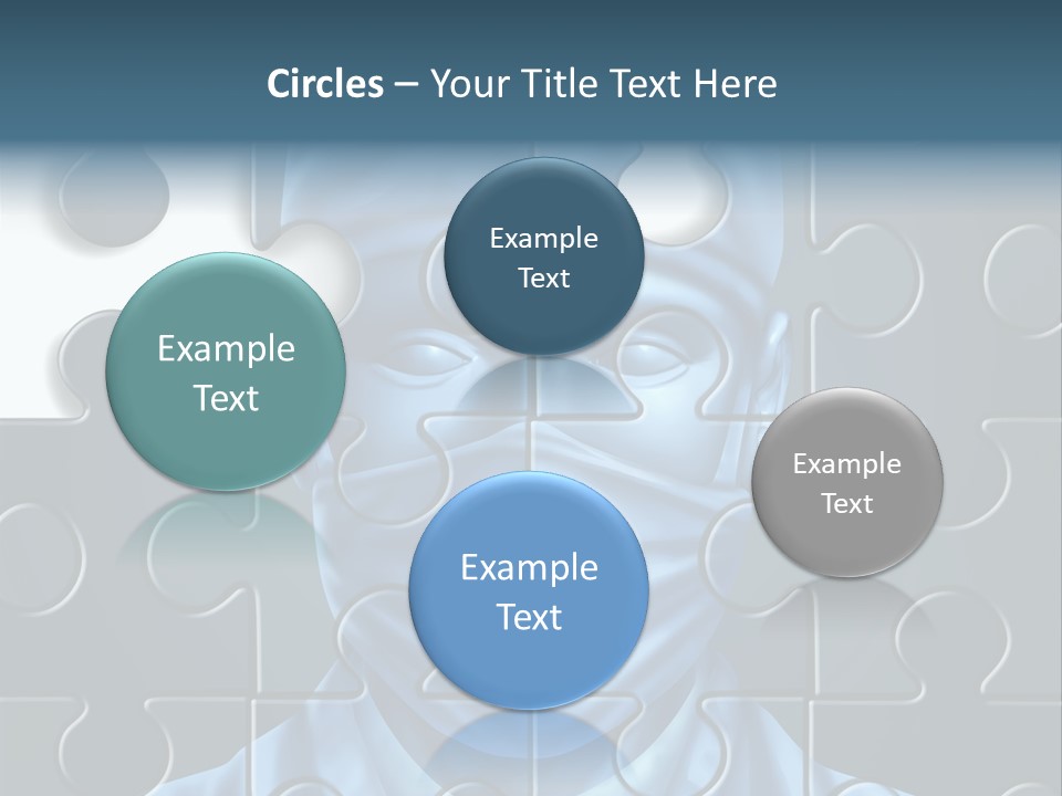 A Blue Man With A Medical Mask On Is Surrounded By Puzzle Pieces PowerPoint Template