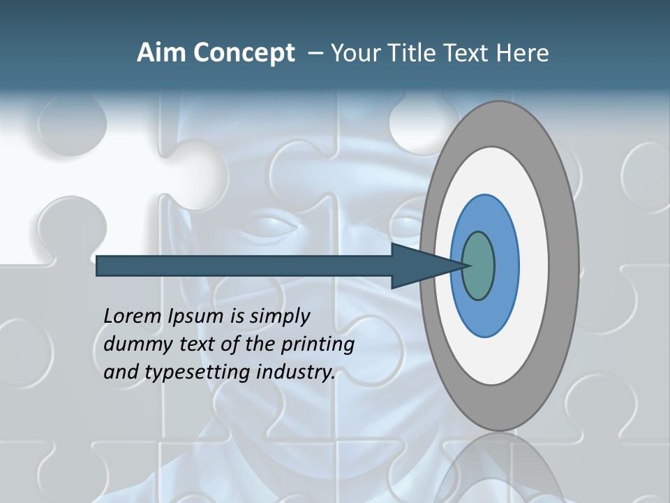 A Blue Man With A Medical Mask On Is Surrounded By Puzzle Pieces PowerPoint Template