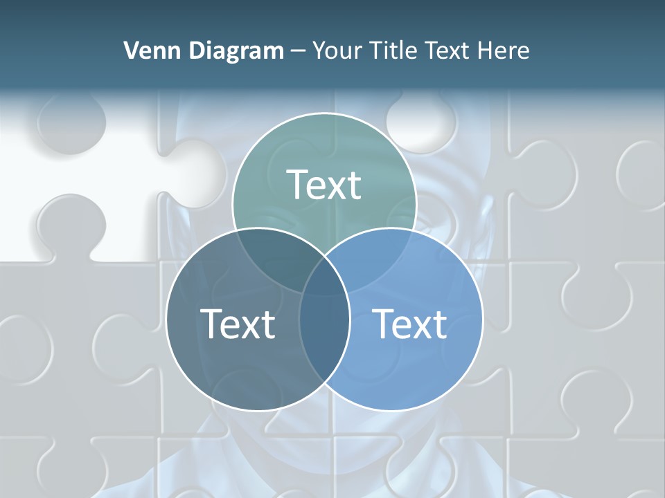 A Blue Man With A Medical Mask On Is Surrounded By Puzzle Pieces PowerPoint Template