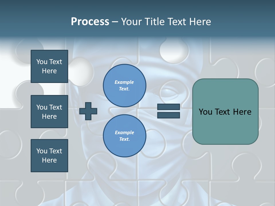 A Blue Man With A Medical Mask On Is Surrounded By Puzzle Pieces PowerPoint Template