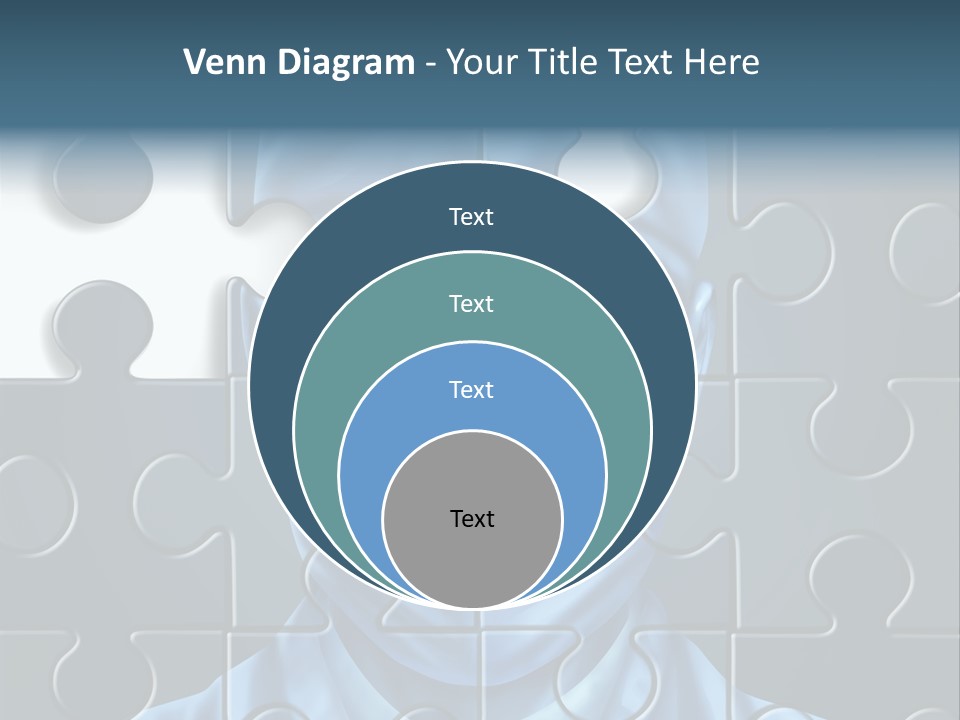 A Blue Man With A Medical Mask On Is Surrounded By Puzzle Pieces PowerPoint Template