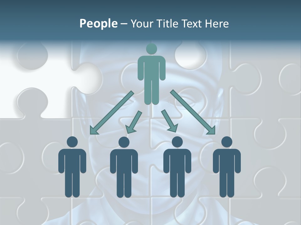 A Blue Man With A Medical Mask On Is Surrounded By Puzzle Pieces PowerPoint Template