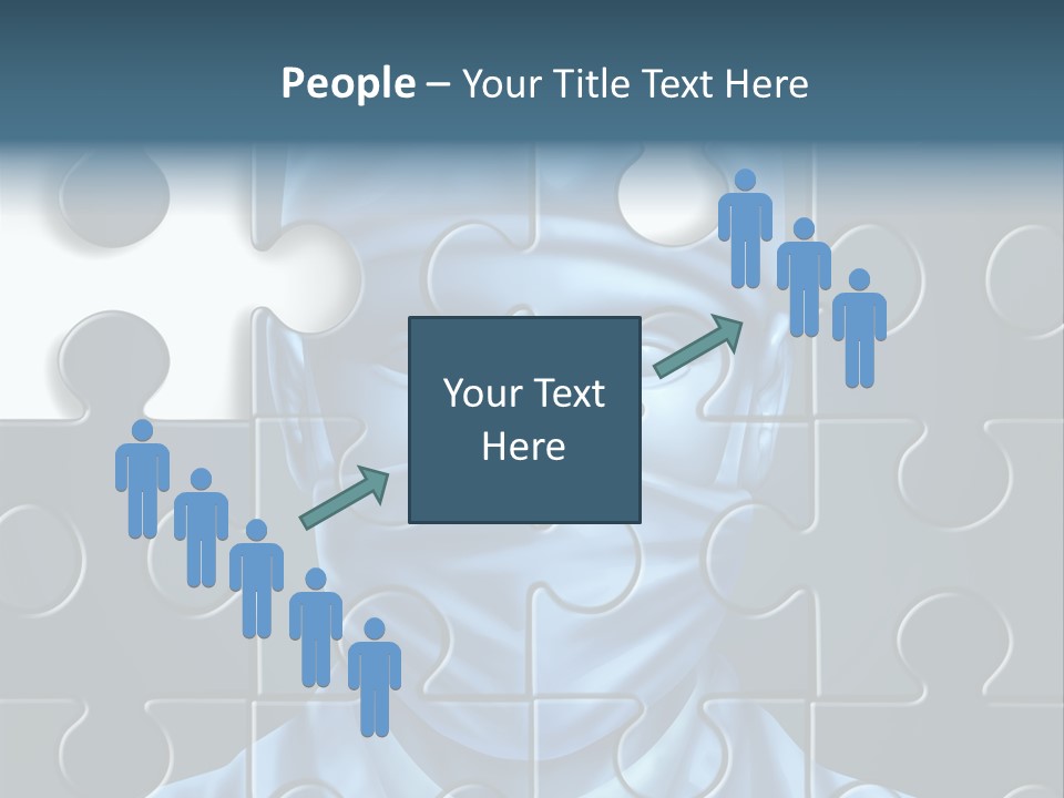 A Blue Man With A Medical Mask On Is Surrounded By Puzzle Pieces PowerPoint Template