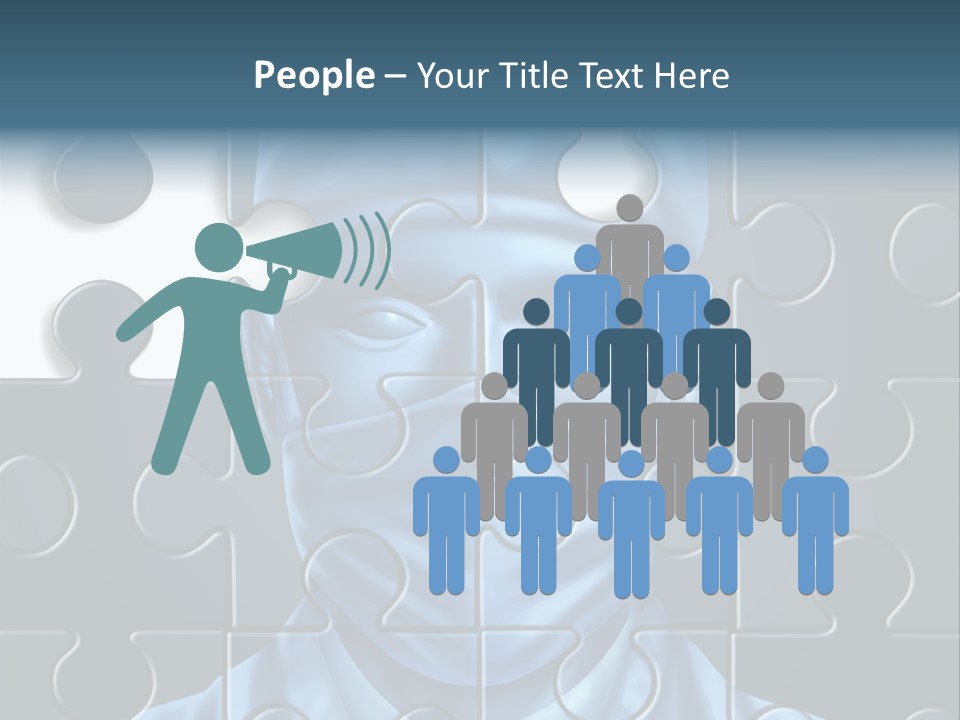 A Blue Man With A Medical Mask On Is Surrounded By Puzzle Pieces PowerPoint Template