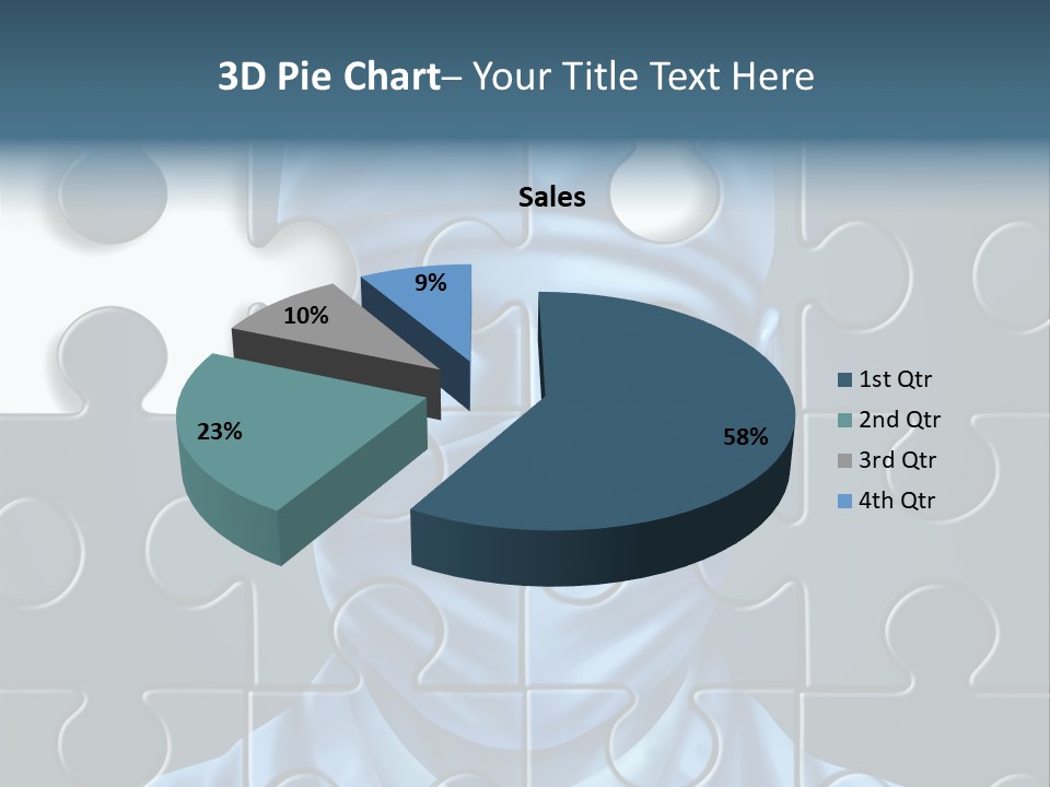 A Blue Man With A Medical Mask On Is Surrounded By Puzzle Pieces PowerPoint Template