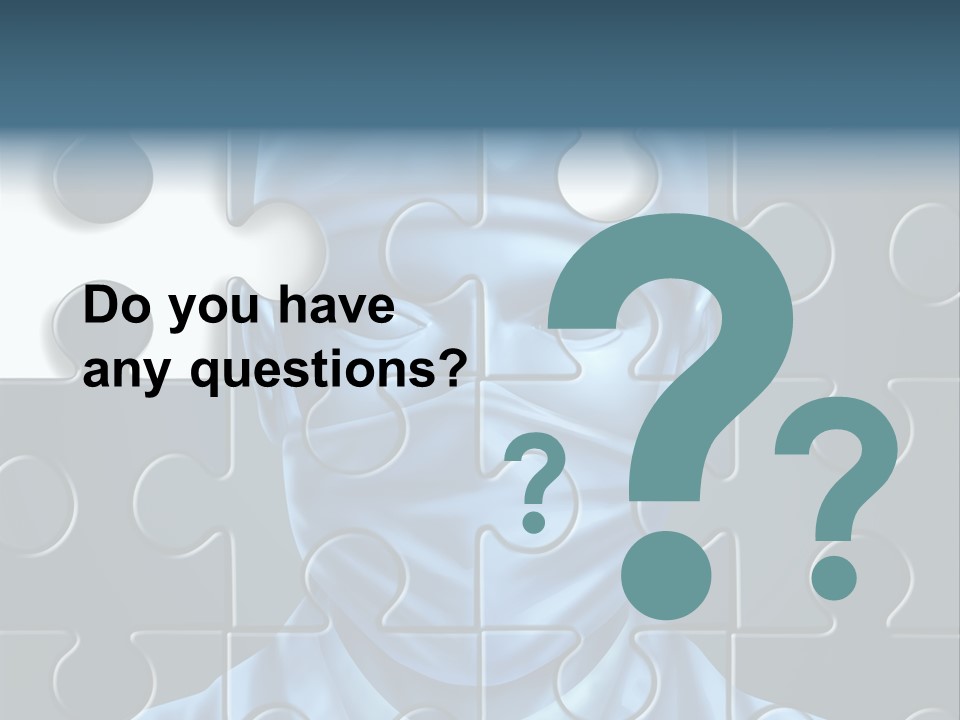 A Blue Man With A Medical Mask On Is Surrounded By Puzzle Pieces PowerPoint Template