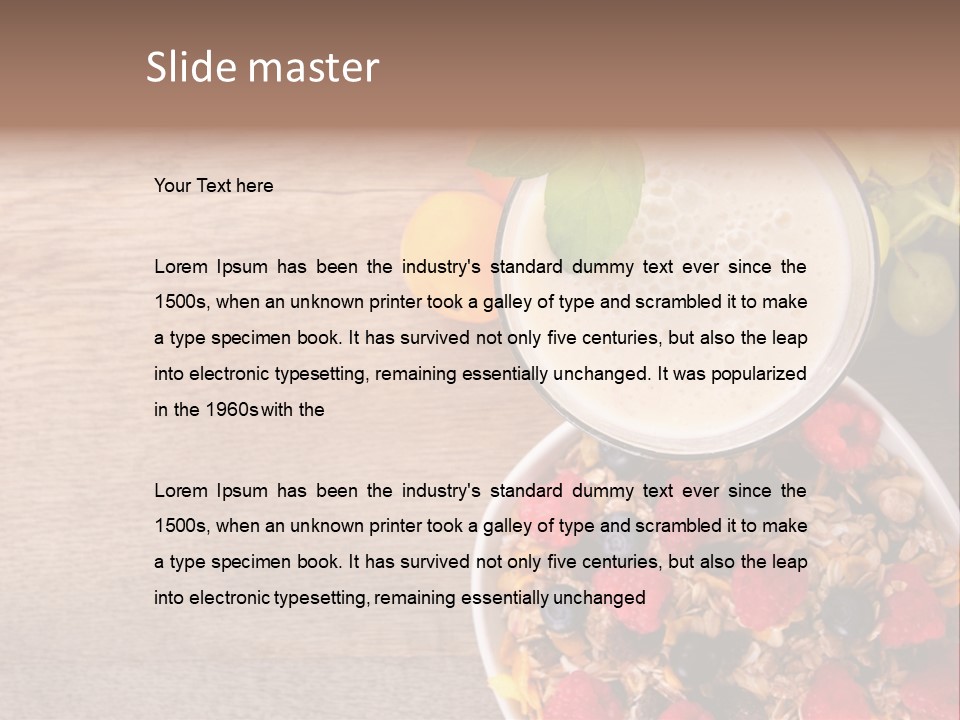 Raspberries Cocktail Flakes PowerPoint Template