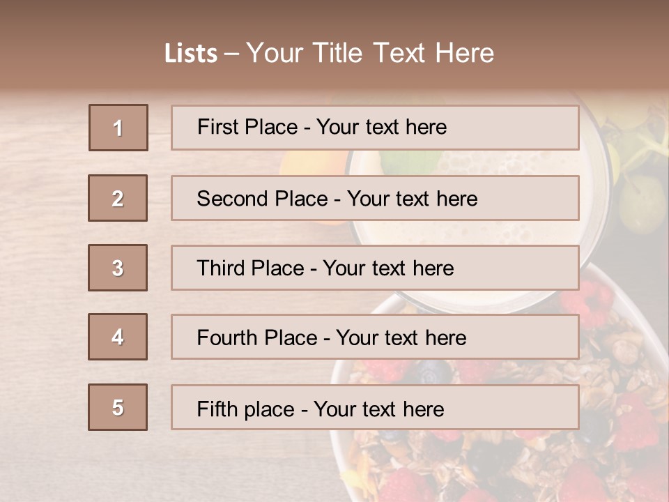 Raspberries Cocktail Flakes PowerPoint Template
