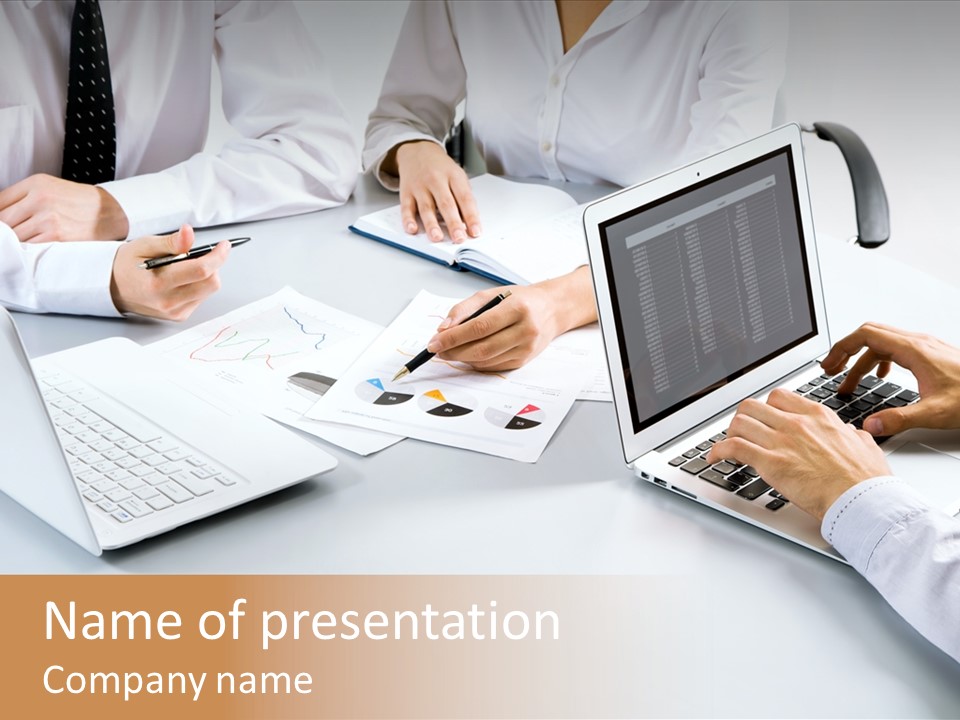 Showing Chart Document PowerPoint Template