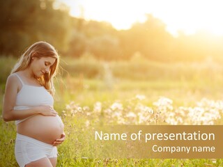 Beauty Nature Pregnant PowerPoint Template