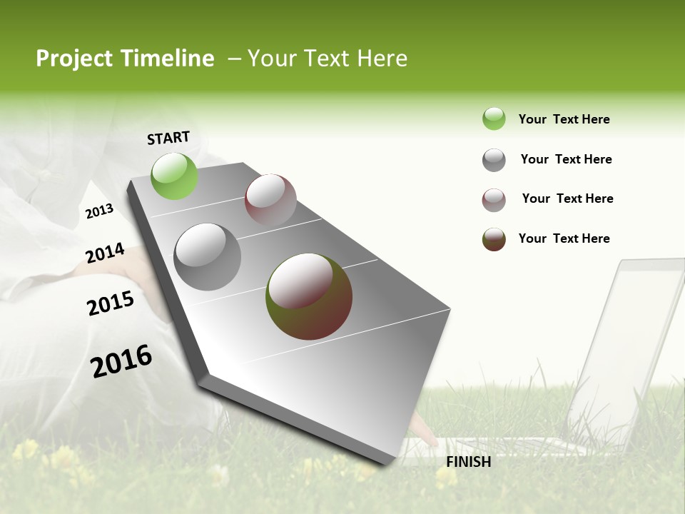 Young Laptop Summer PowerPoint Template