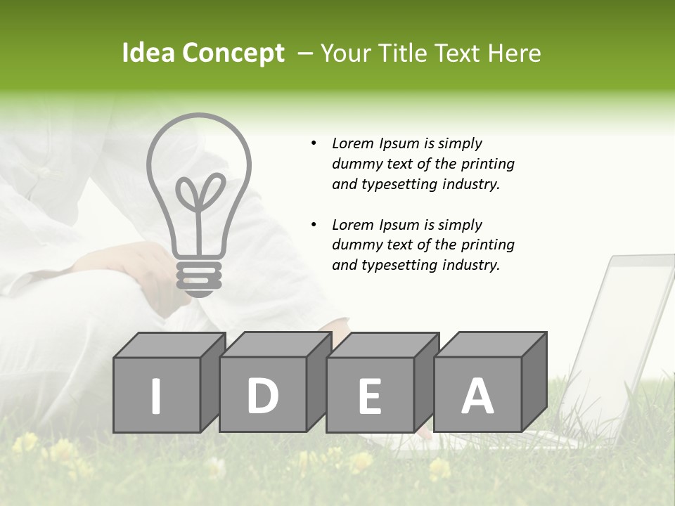 Young Laptop Summer PowerPoint Template