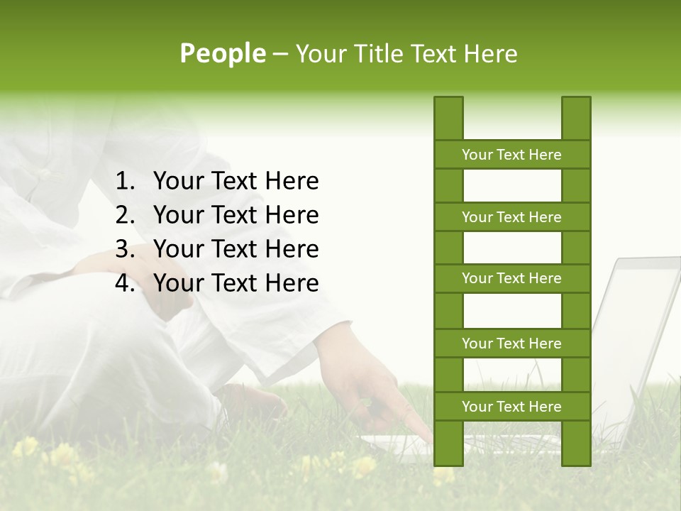 Young Laptop Summer PowerPoint Template