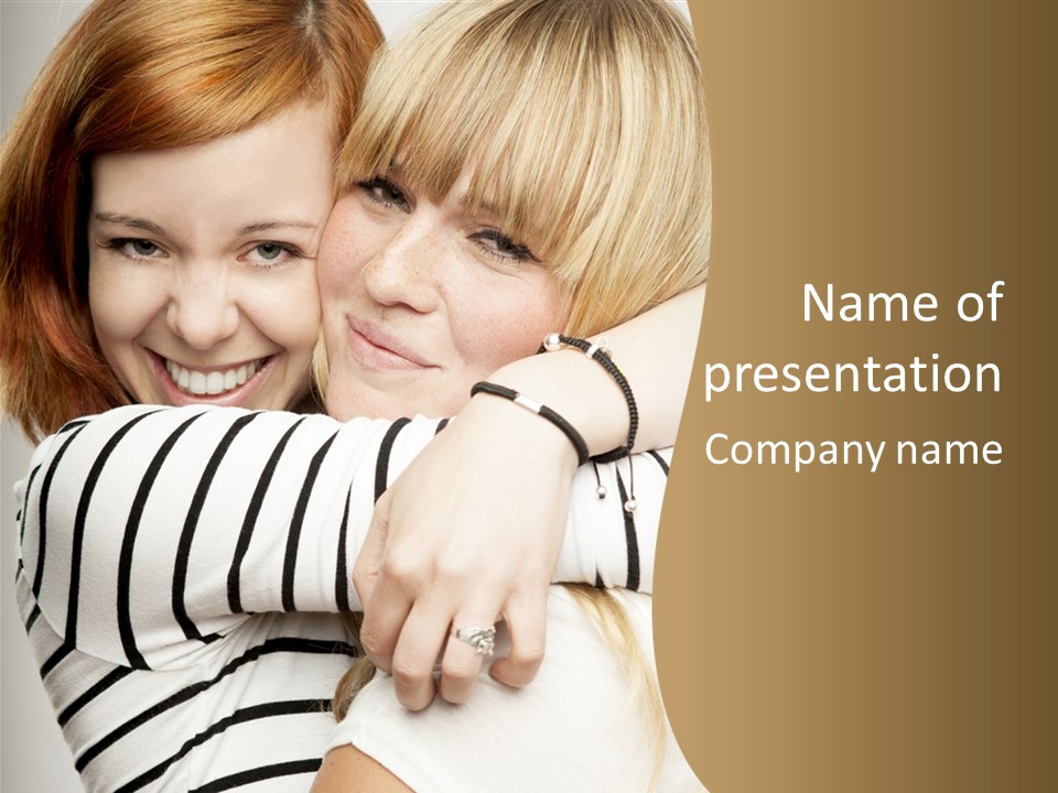 Blond Teenager White PowerPoint Template