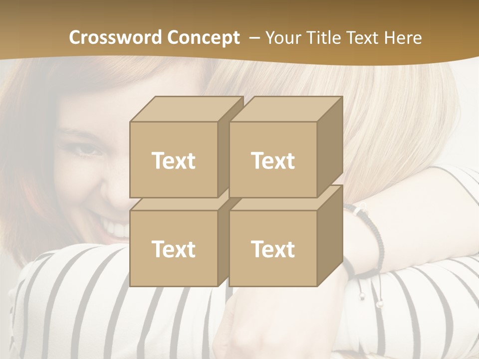 Blond Teenager White PowerPoint Template