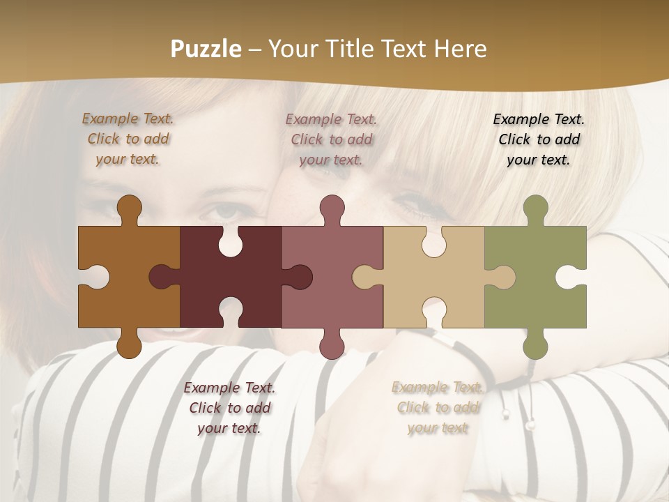 Blond Teenager White PowerPoint Template