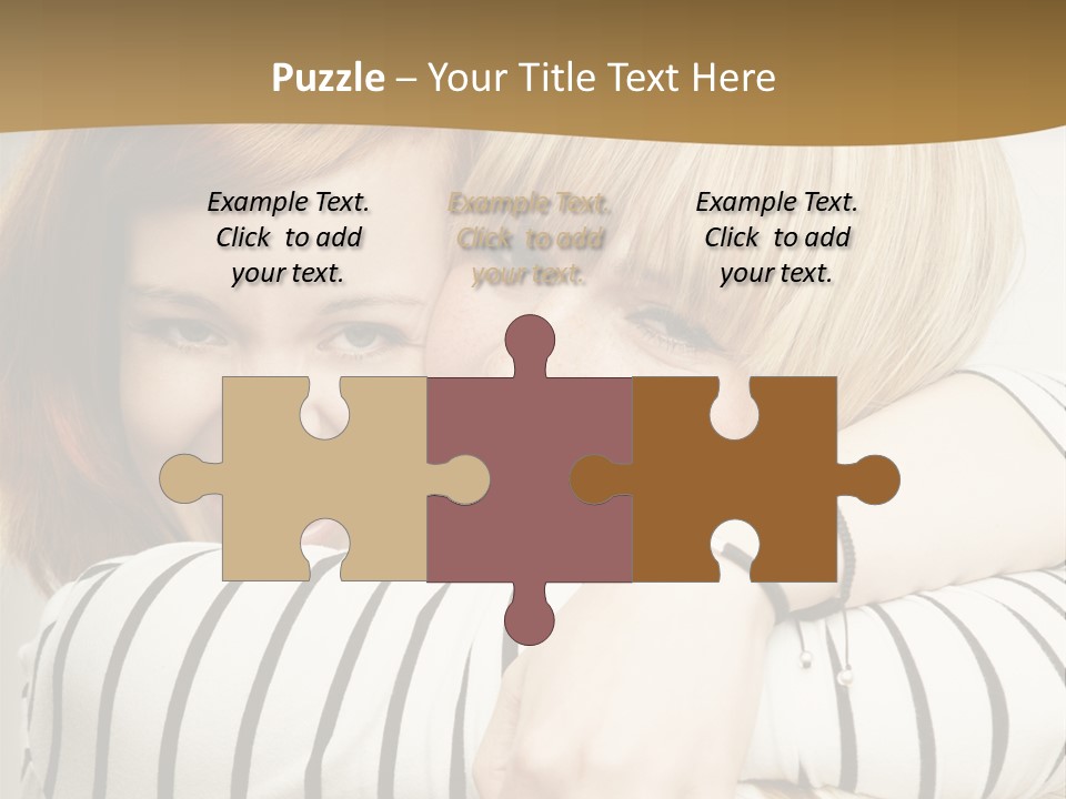 Blond Teenager White PowerPoint Template