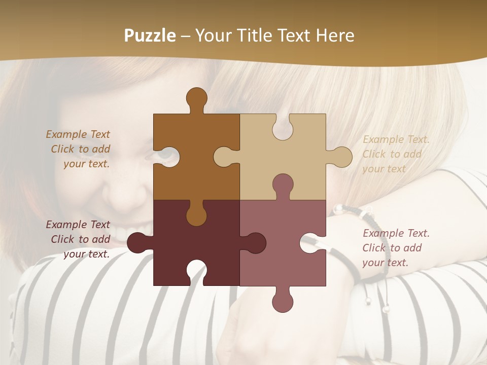 Blond Teenager White PowerPoint Template
