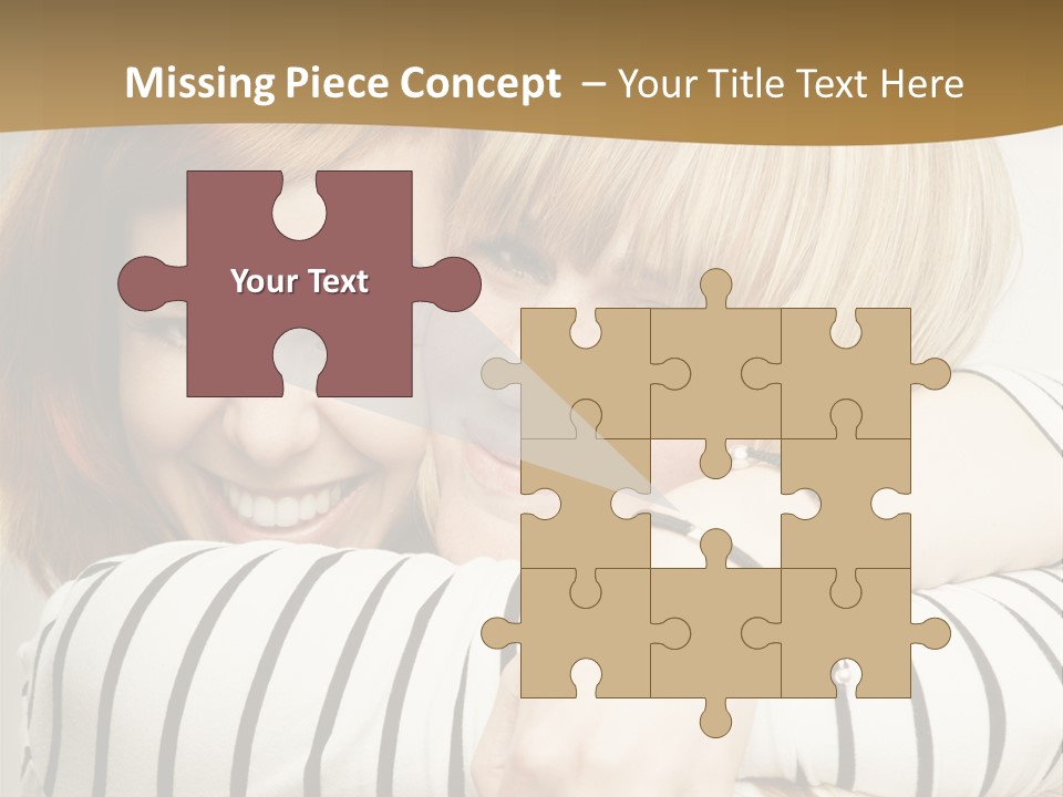 Blond Teenager White PowerPoint Template