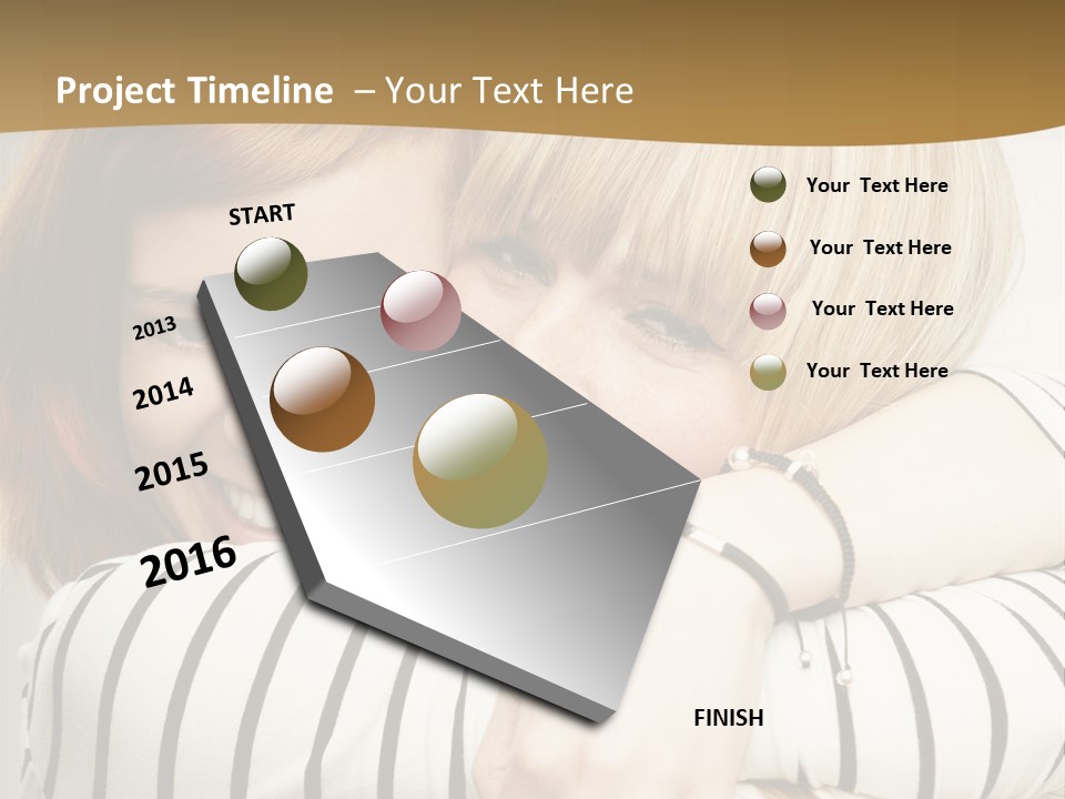 Blond Teenager White PowerPoint Template