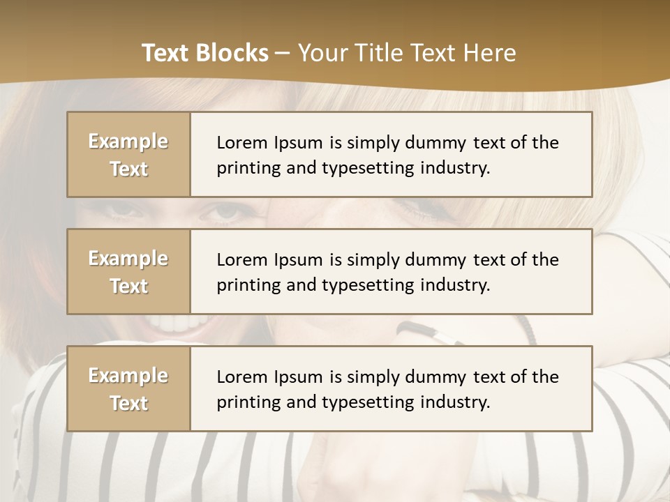 Blond Teenager White PowerPoint Template