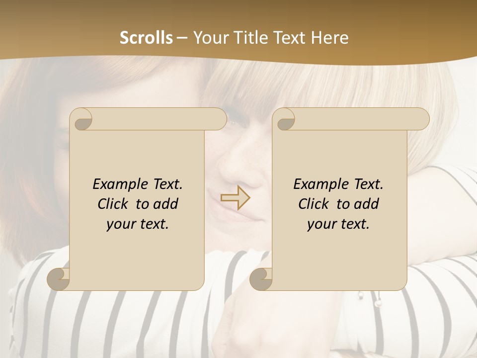 Blond Teenager White PowerPoint Template