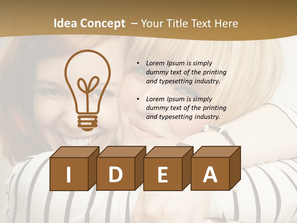 Blond Teenager White PowerPoint Template
