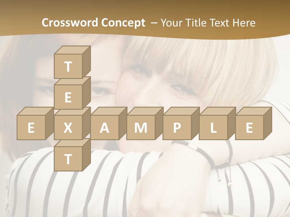 Blond Teenager White PowerPoint Template