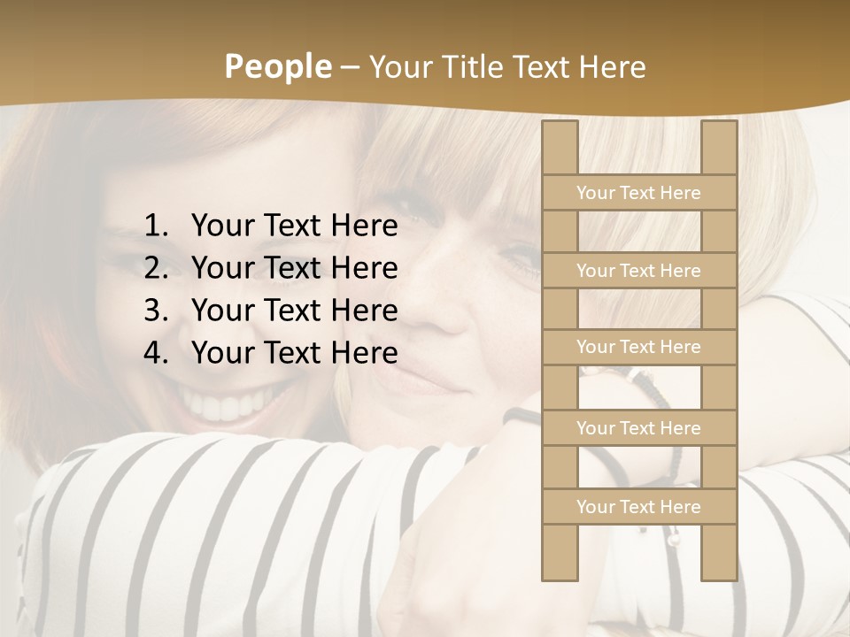 Blond Teenager White PowerPoint Template