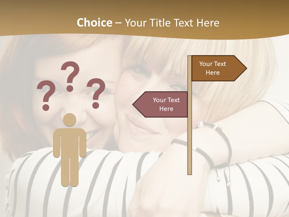 Blond Teenager White PowerPoint Template