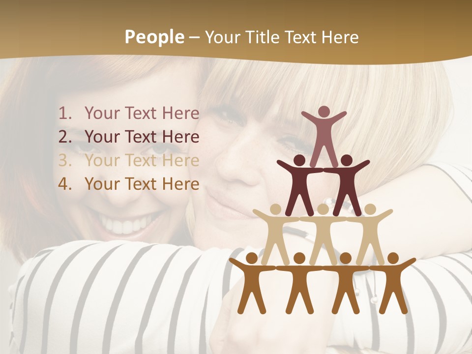 Blond Teenager White PowerPoint Template