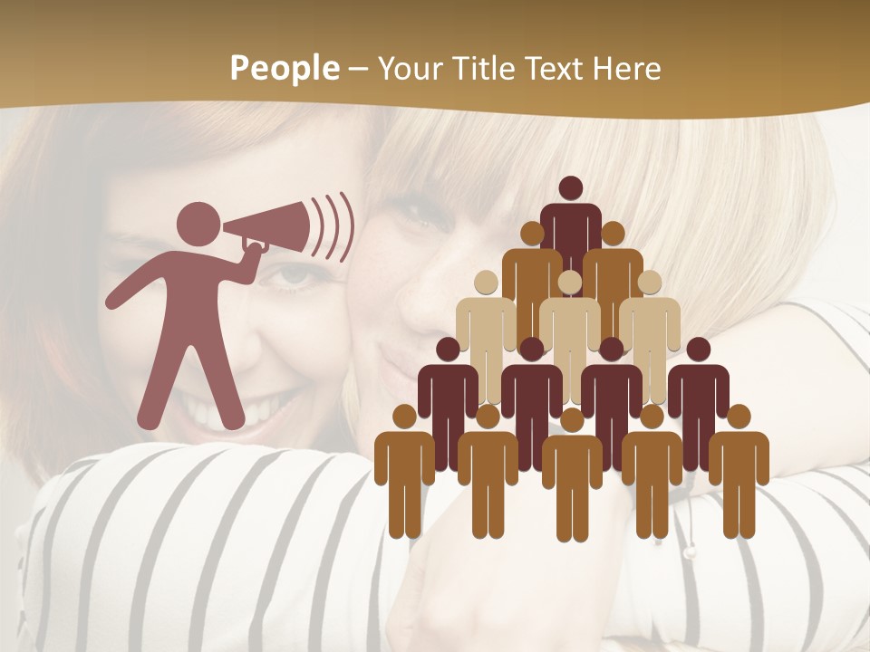 Blond Teenager White PowerPoint Template