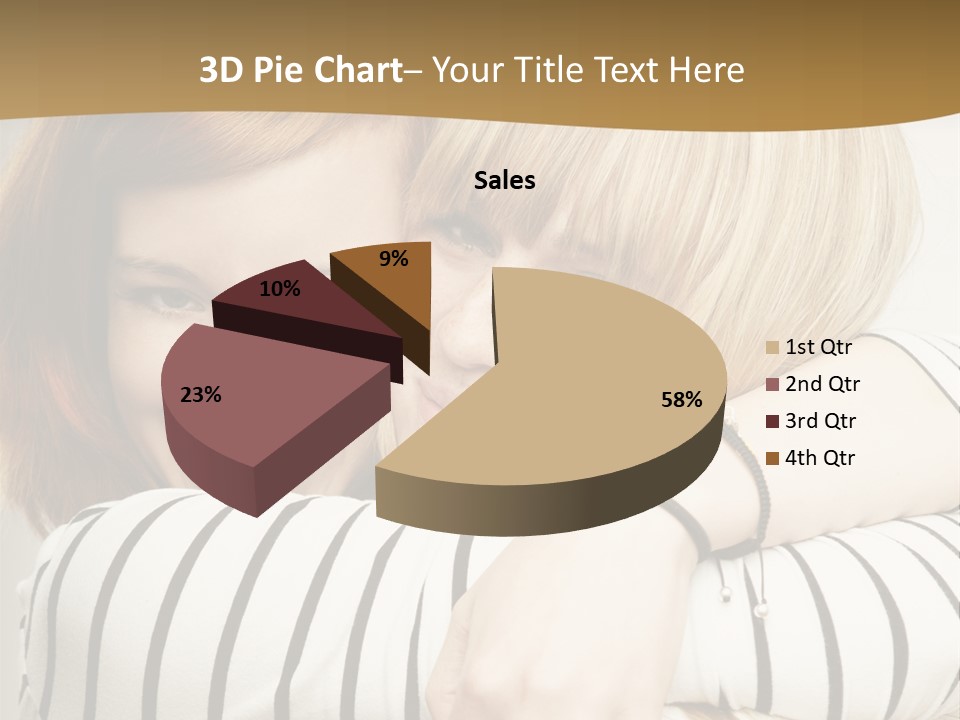 Blond Teenager White PowerPoint Template