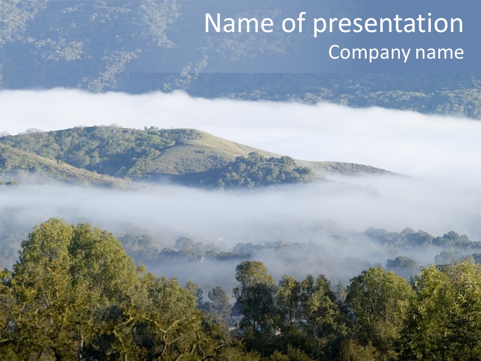 Clouds Valley Ojai Valley PowerPoint Template