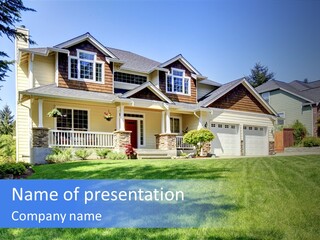 Tree Driveway Grass PowerPoint Template