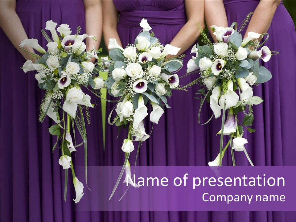 Bouquet Wedding Flowers PowerPoint Template