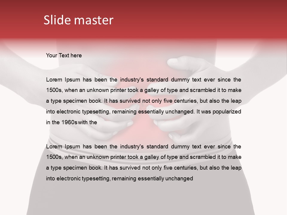 Pharmacy Woman Stomachache PowerPoint Template