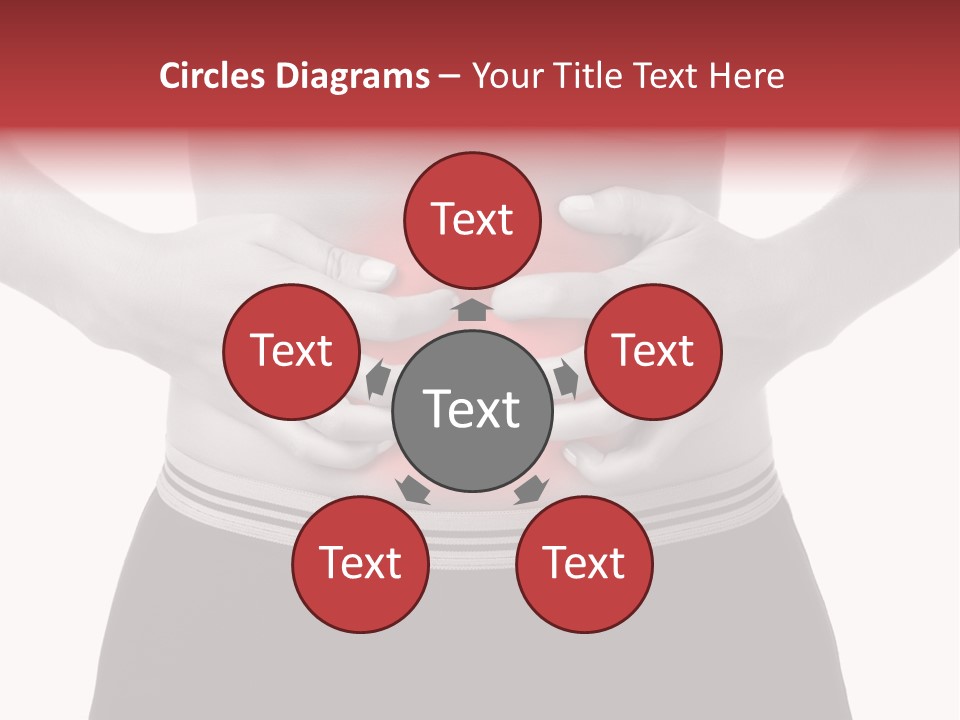 Pharmacy Woman Stomachache PowerPoint Template