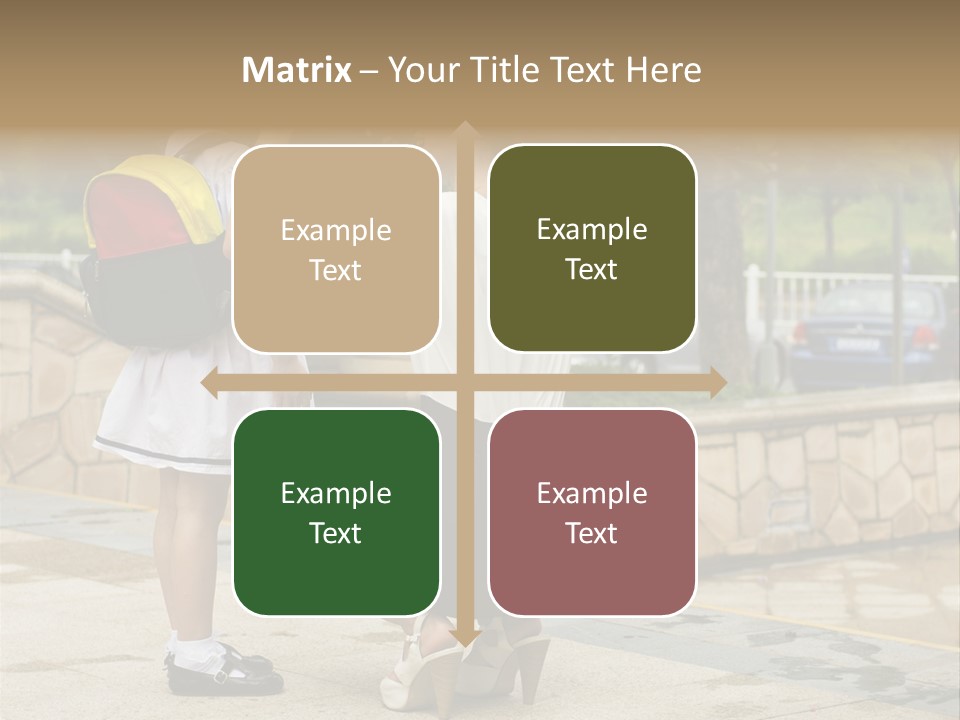 A Woman Kneeling Down Next To A Little Girl PowerPoint Template