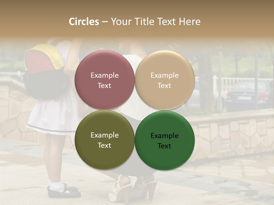 A Woman Kneeling Down Next To A Little Girl PowerPoint Template