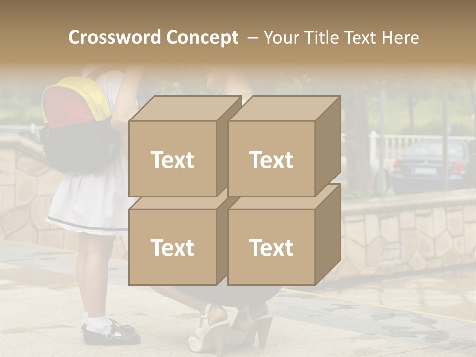 A Woman Kneeling Down Next To A Little Girl PowerPoint Template